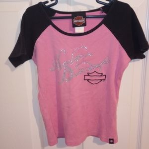 girls 6x Harley-Davidson t-shirt pink and black